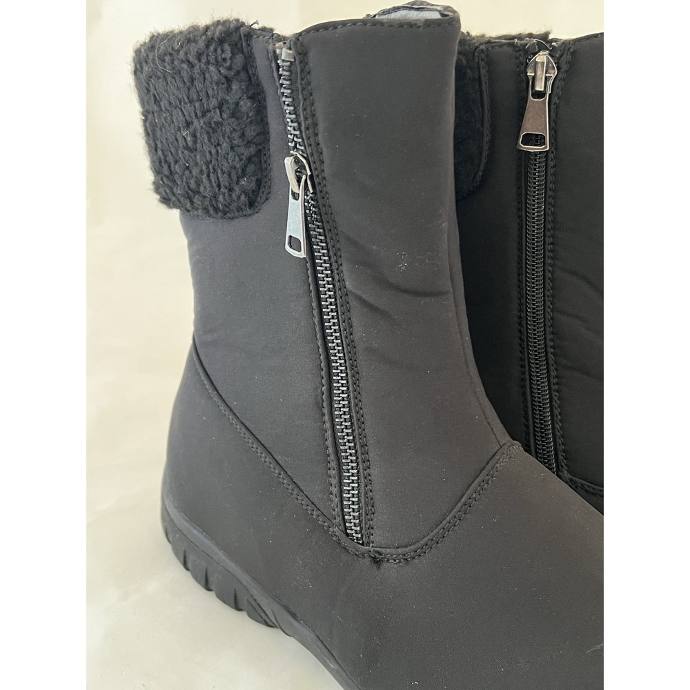 Propet Womens 9.5 Black Winter Boots Waterproof Mid Zip Insulated Rain Snow - Picture 5 of 10